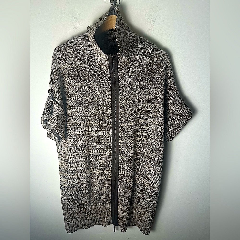 KENNETH COLE NEW YORK Brown Comfy Cotton Zip Long Sweater/Dress Women’s Medium